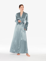 Silk long robe in Frosty Green_1