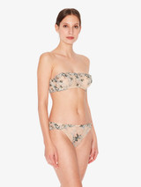 Underwired bandeau bra in sand Leavers lace_3