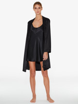 Silk Lounge Short 2 Piece Black Gift Set_0