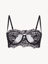 Underwired long line bra in black_0