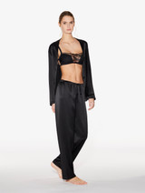 Bralette in black Lycra with French Leavers lace_4