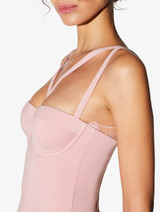 Padded corset in pink modal jersey_4