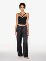 Padded corset in black modal jersey_1