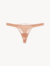 Thong in biscuit with French Leavers lace - ONLINE EXCLUSIVE_0