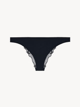 Brazilian brief in black with French Leavers lace_0