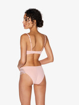 Medium brief in pink with French Leavers lace_2