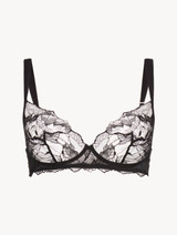 Non-wired bra in black with French Leavers lace_0