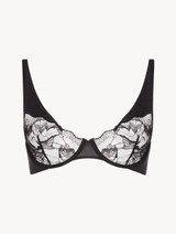 Underwired bra in black with French Leavers lace_0