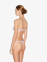 Triangle bra in pink with French Leavers lace_2