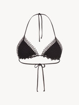 Triangle bikini top in Black with Soutache_0