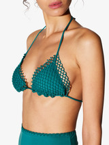 Triangle bikini top in Evergreen with with Soutache_3