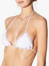 Triangle bikini top in White with with Soutache_3