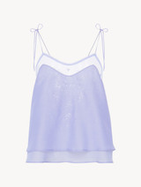 Camisole in violet cotton voile_0