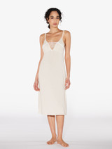 Nightgown in off-white rayon_1