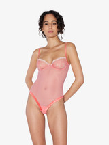 Bodysuit in hibiscus embroidered tulle_1