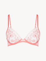 Underwired bra in hibiscus embroidered tulle_0