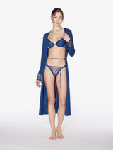 Push-up bra in dark denim blue embroidered tulle_4