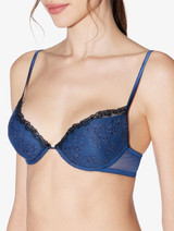 Push-up bra in dark denim blue embroidered tulle_3