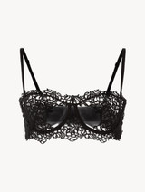 Black underwired long line bra_0