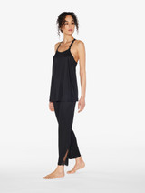 Camisole in Black modal with embroidered tulle_3