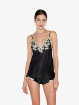 Black silk camisole with frastaglio_1