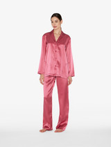 Silk pajama set in wild orchid_1