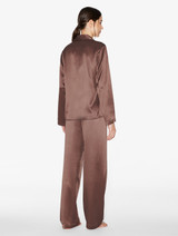 Chocolate Brown silk pajama set_2