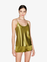 Olive silk pajama shorts_3