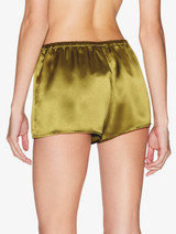 Olive silk pajama shorts_2