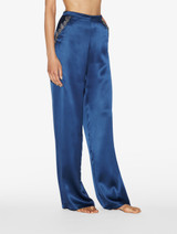 Blue silk long pajamas with frastaglio_3