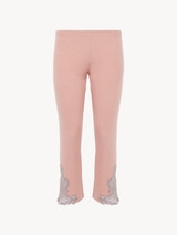 Cashmere Blend Ribbed Trousers in Blush Clay with Frastaglio_0