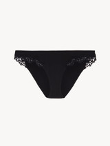 Black low rise briefs with macramé_0