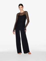 Long-Sleeved lace T-shirt in Onyx_3