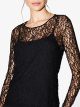 Long-Sleeved lace T-shirt in Onyx_4