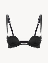 Black Leavers lace non-wired push-up bra_0