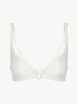 Off-white Leavers lace V-bra_0