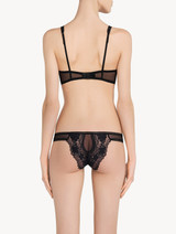 Black Leavers lace brazilian brief with tulle ruffle_2