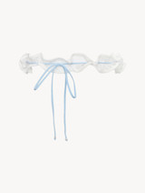 Garter in Off White with Cotton Leavers Lace_0