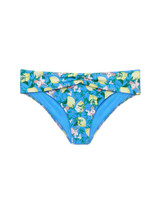 Blue Printed Bikini Brief with draped waist_0