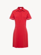 Monogram Polo Dress in red_0