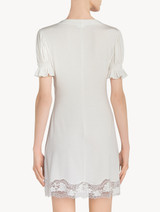 Off-white modal night dress with Leavers lace_2
