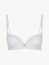 Off-white underwired push-up bra with Leavers lace_0