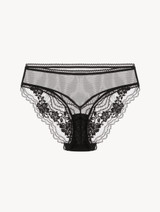Medium brief in black Leavers lace_0