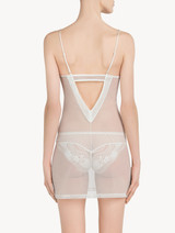Off-white Leavers lace slip with tulle ruffle detail_2