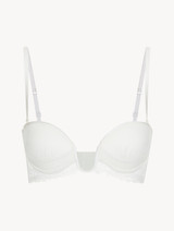 Off-white Leavers lace bandeau U-bra with tulle ruffle_0