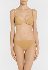 Hazel-coloured underwired padded push-up bra_1