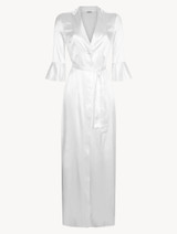 Off-white long silk belted robe_0