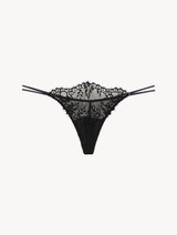 Black Leavers lace thong_0