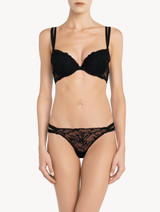 Black lace and tulle push-up bra_1