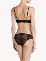Push-up bra in black silk satin stretch with Leavers lace_2